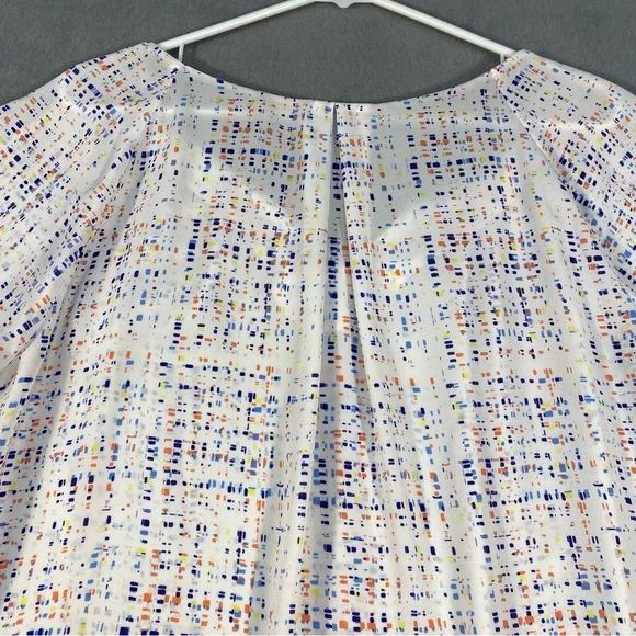 Worthington Petite Women’s White with Pattern print Blouse, Short Sleeves, PXL - Picture 4 of 8